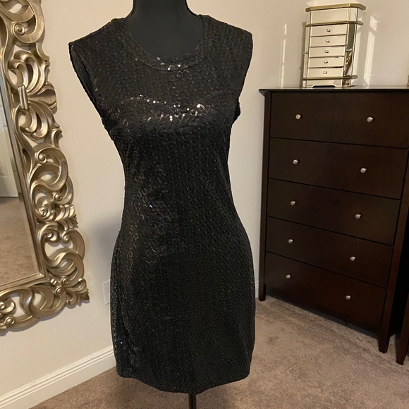 Express Sleeveless Black Sequin Dress - Picture 1 of 5
